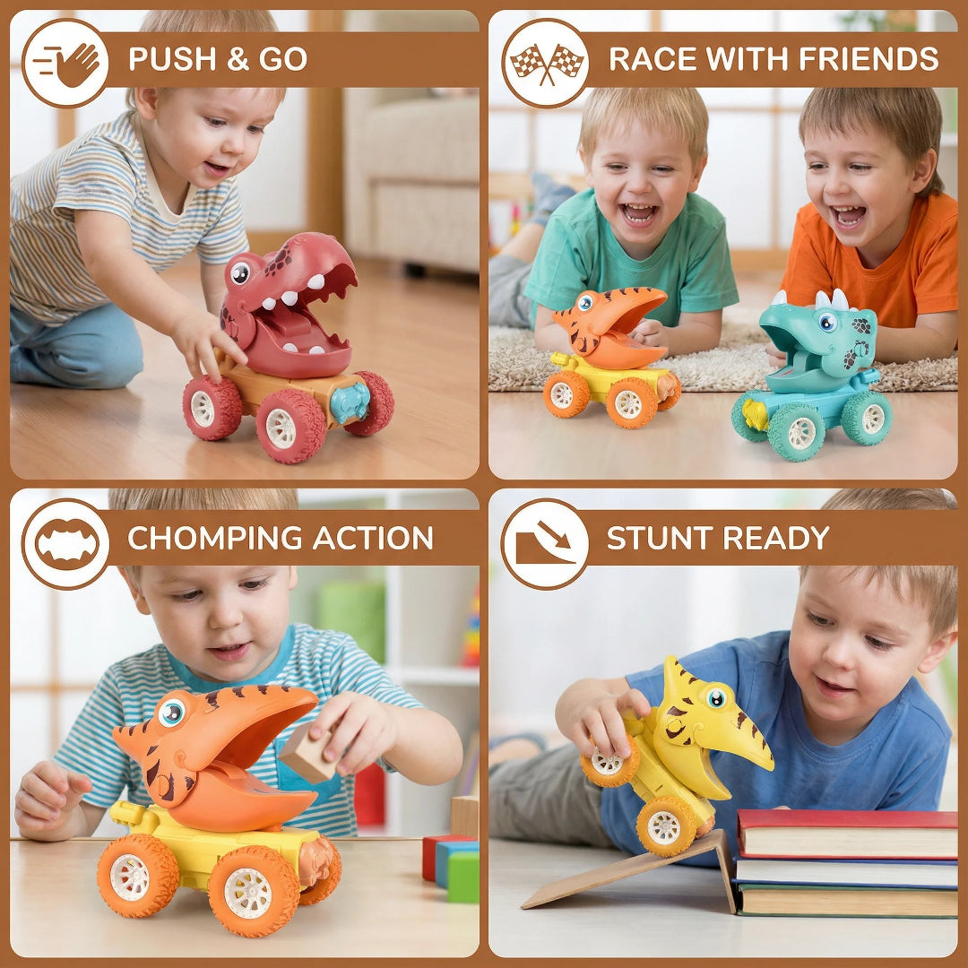 Dinosaur monster truck friction-powered toy car