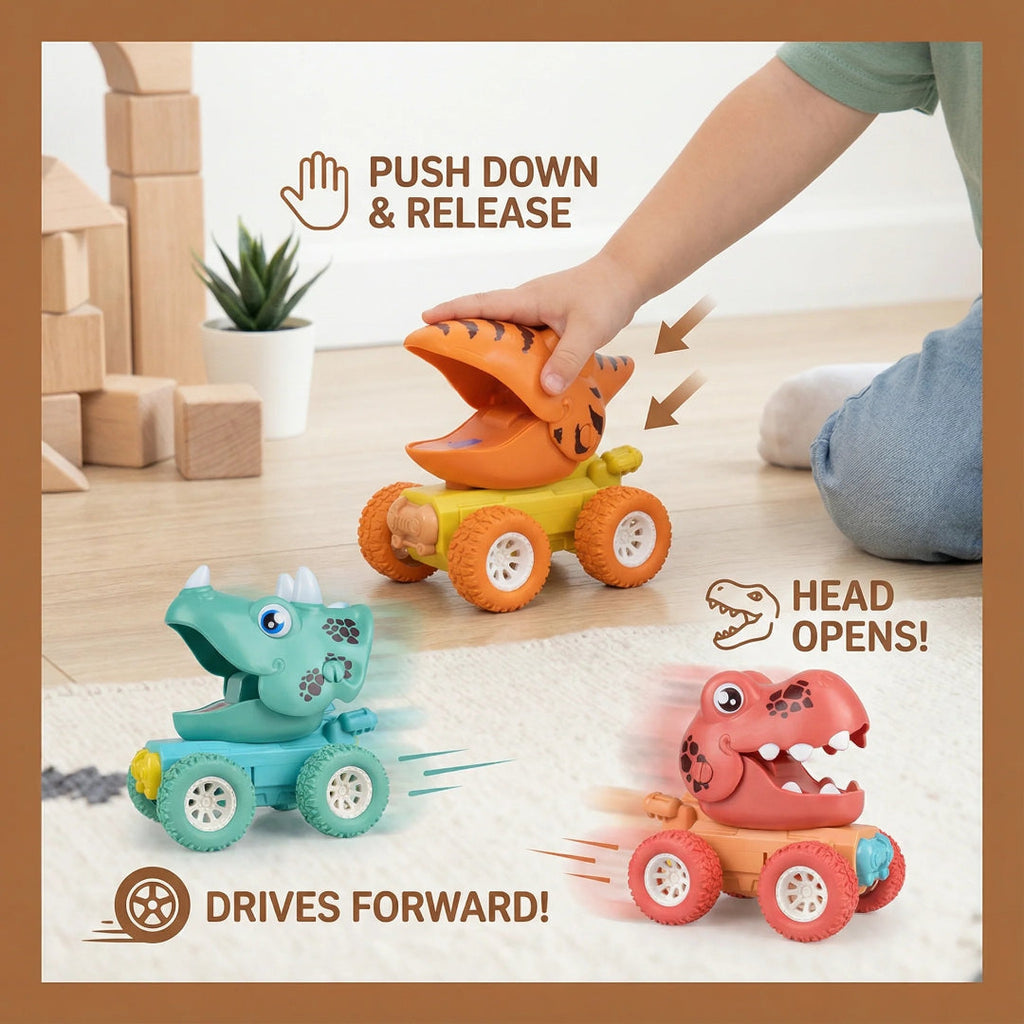 Dinosaur monster truck friction-powered toy car