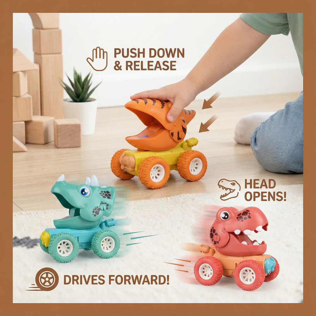 Dinosaur monster truck friction-powered toy car