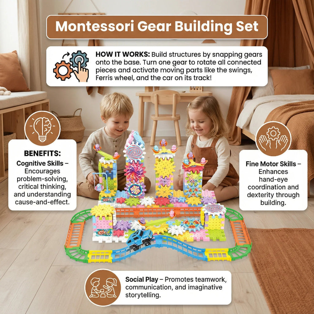 Building set with small houses for children construction toy
