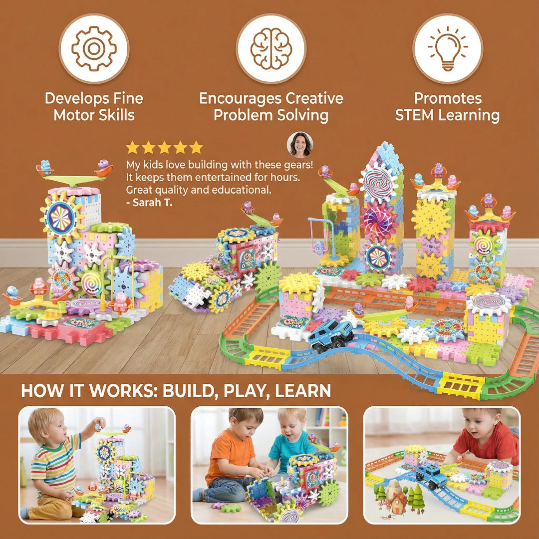 Building set with small houses for children construction toy