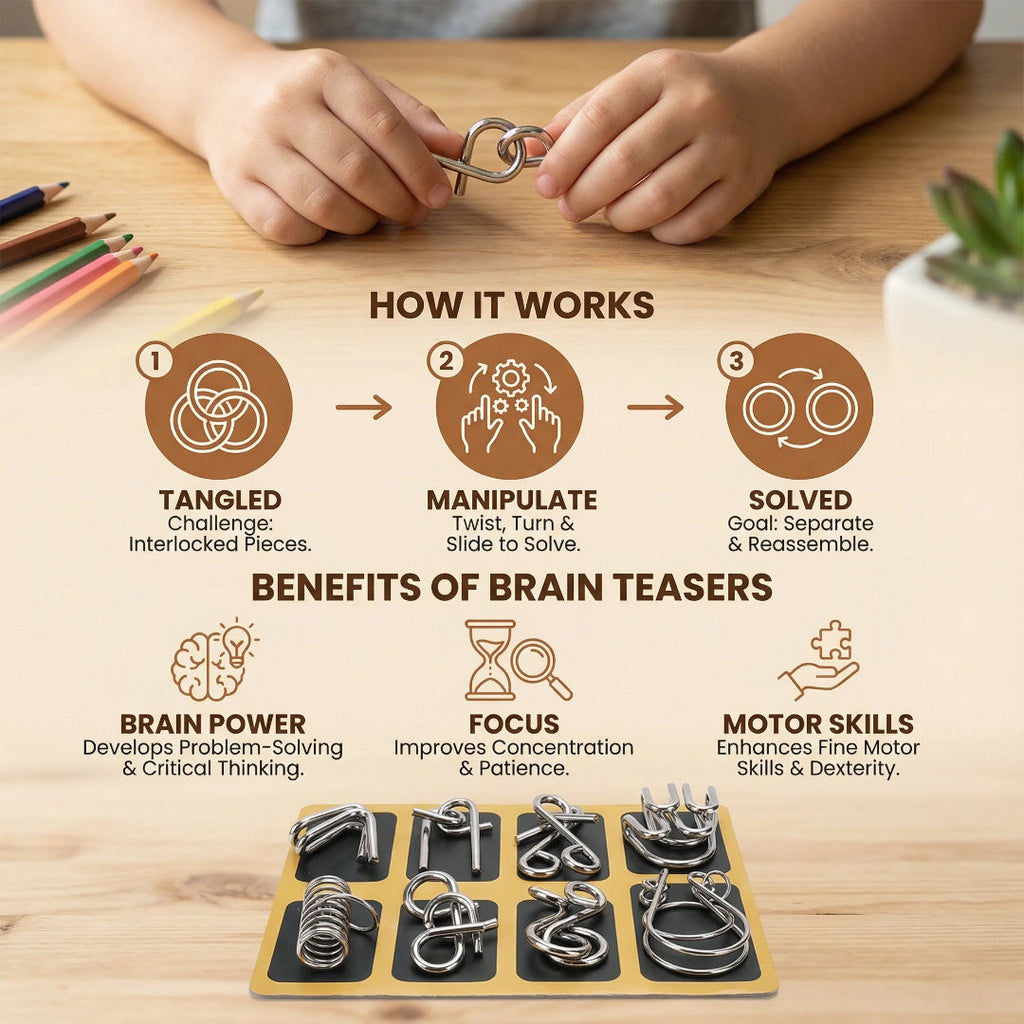 Metal puzzle set strategic logic game
