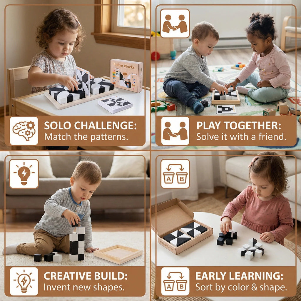 Two colors pocket puzzle for children