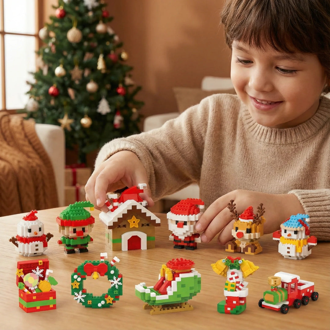 Christmas figures building set creative construction toy