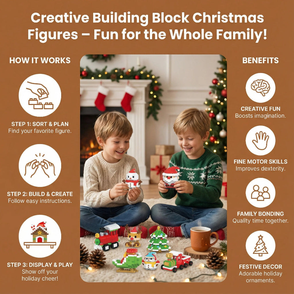 Christmas figures building set creative construction toy