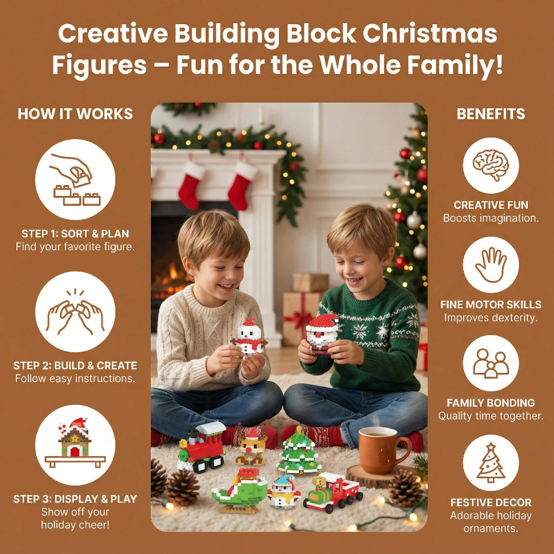 Christmas figures building set creative construction toy