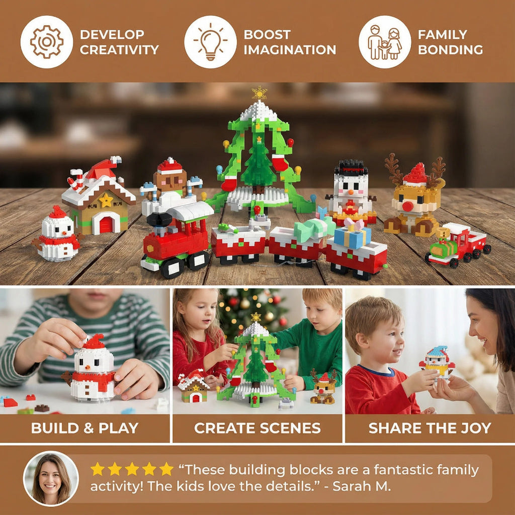 Christmas figures building set creative construction toy