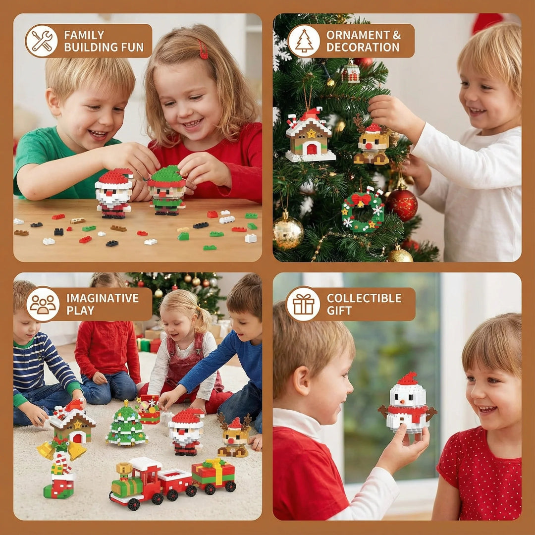 Christmas figures building set creative construction toy