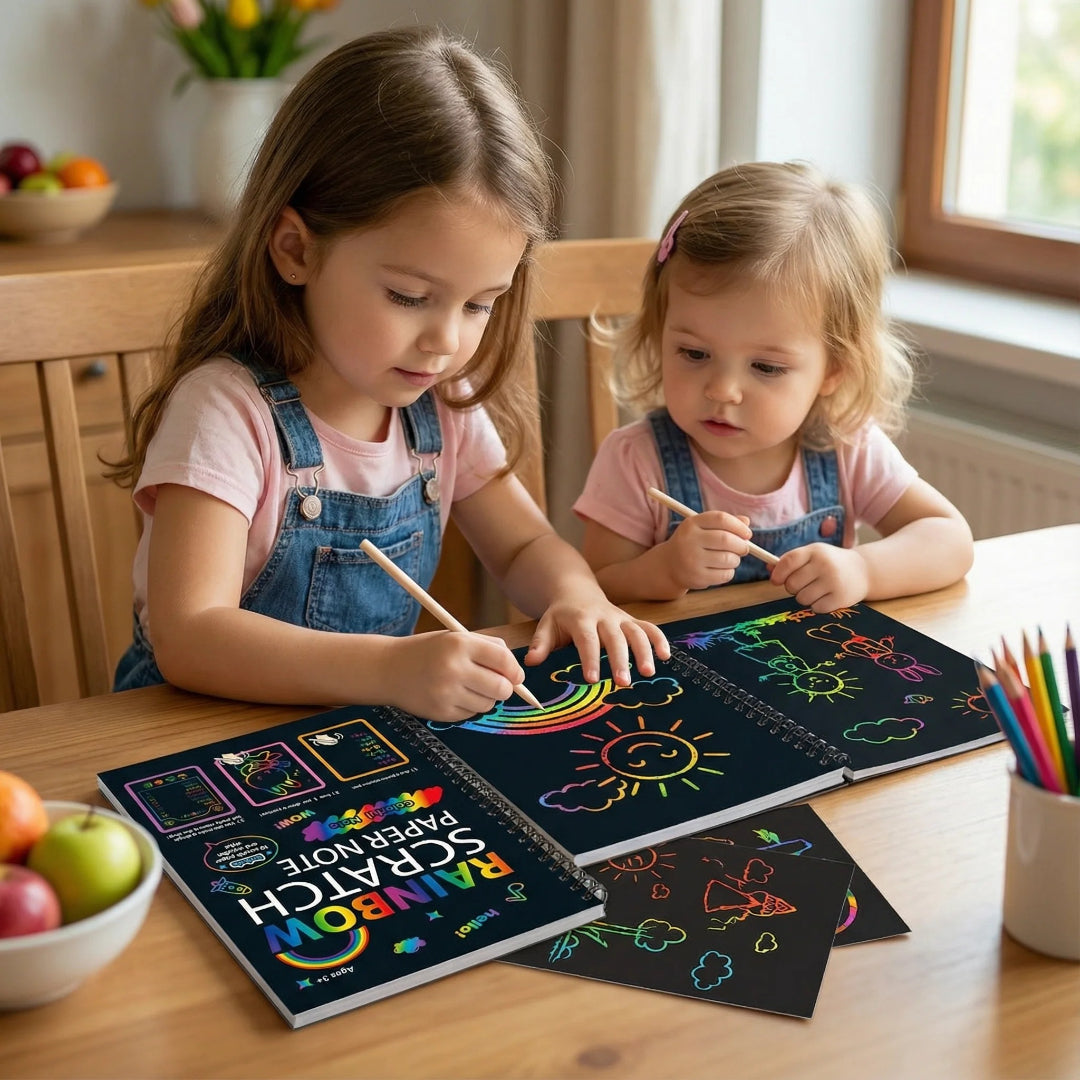 Skrabepapir sæt magiske tegneark til børn