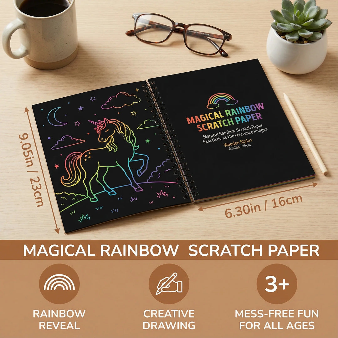 Skrabepapir sæt magiske tegneark til børn
