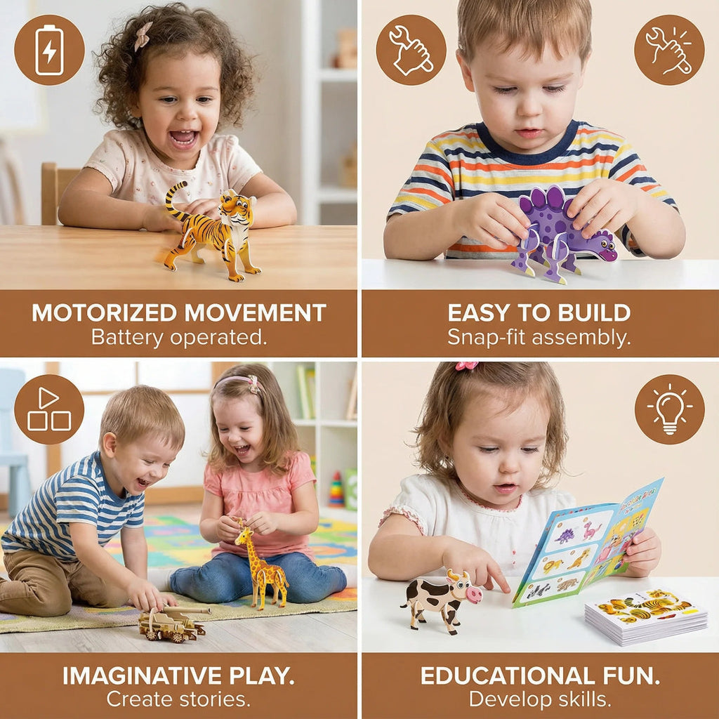 3D Cartoon Puzzle Building Toys for Kids